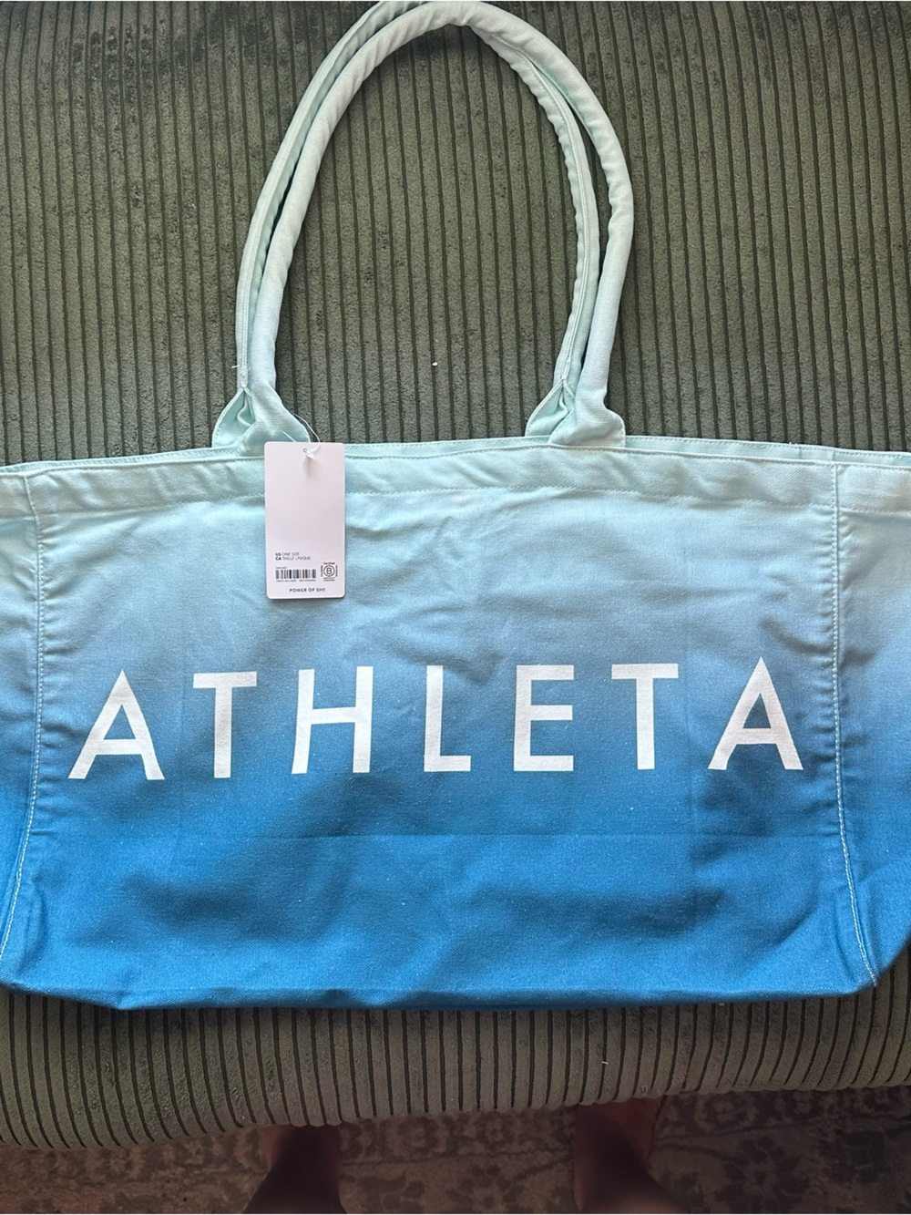 Athleta Ombre Blue Canvas Tote